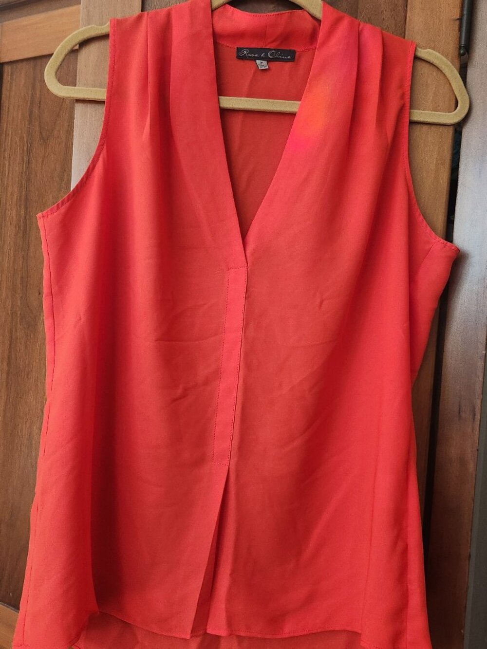 Rose and Olive Sleeveless V-Neck Tank